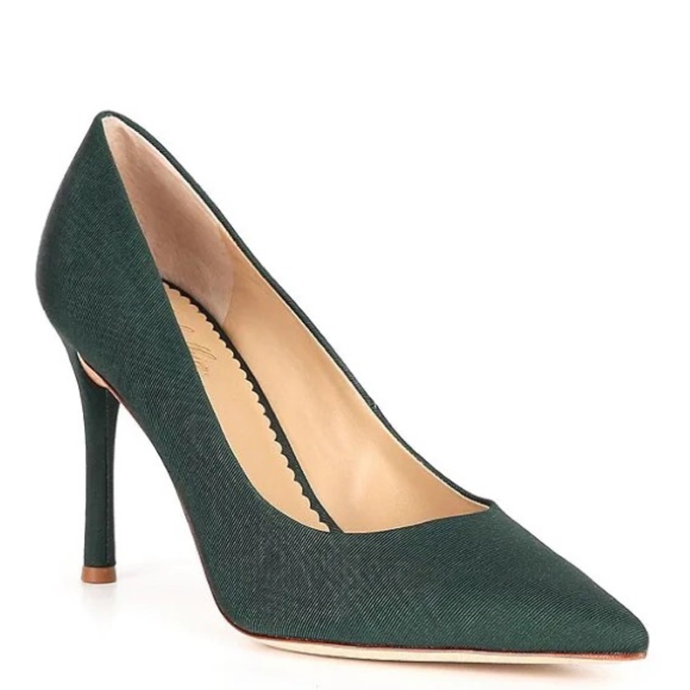 NIB Nicola Bathie x Antonio Melani Dillards Bonnie Satin Green Pumps Size 10